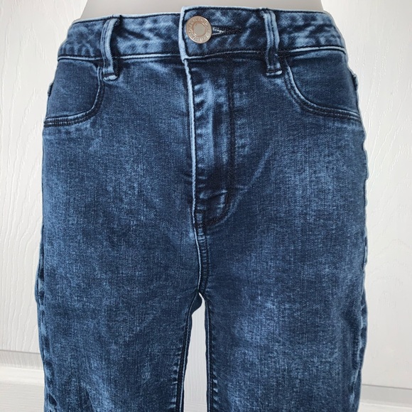 AEO SKY HIGH JEGGING Blue Denim Stretch Jeans EXC - Picture 2 of 8